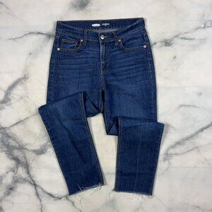 Old Navy The Power Jean Size 2 Perfect Straight Ankle Raw Hems Lemonade 220041
